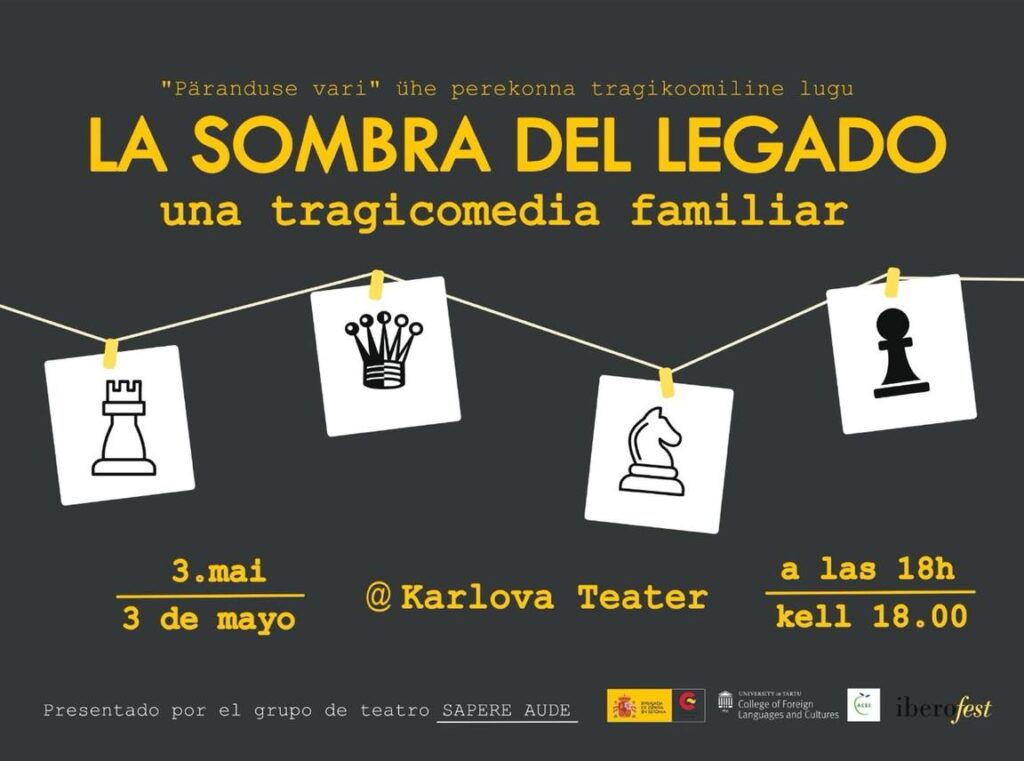 Cartel publicitario de la obra de Teatro "La sombra del legado"